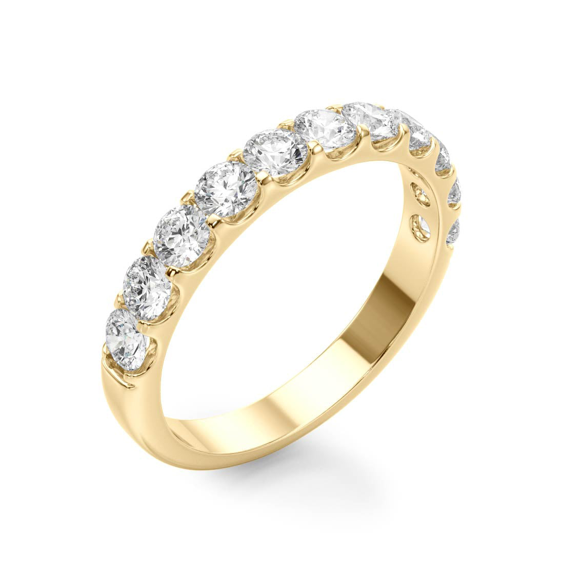 1.0 Carat Round Diamond Classic Wedding Ring, Shared Prong Style