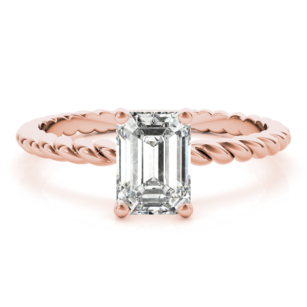 Eleanor Emerald Diamond Solitaire Engagement Ring