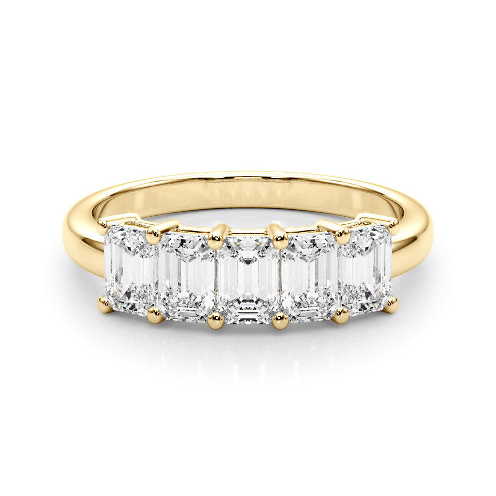 Five Stone 2.0 ct. Emerald Diamond Wedding Ring