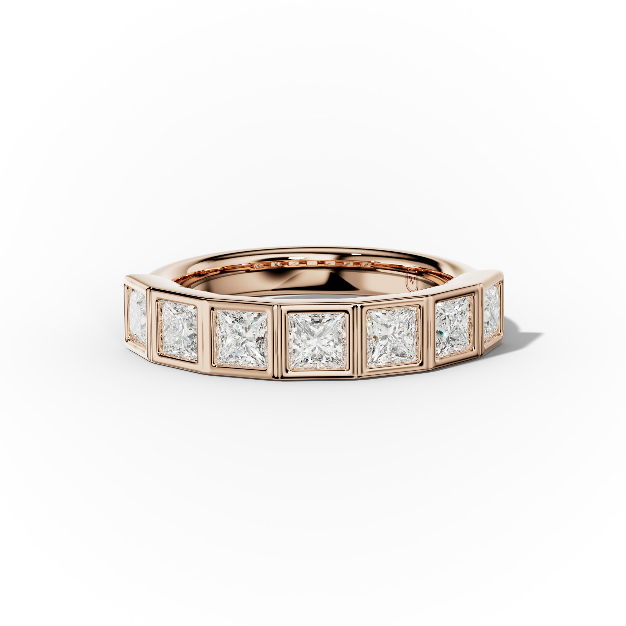 2.0 Carat Bezel Set Princess Cut Diamond Anniversary Band
