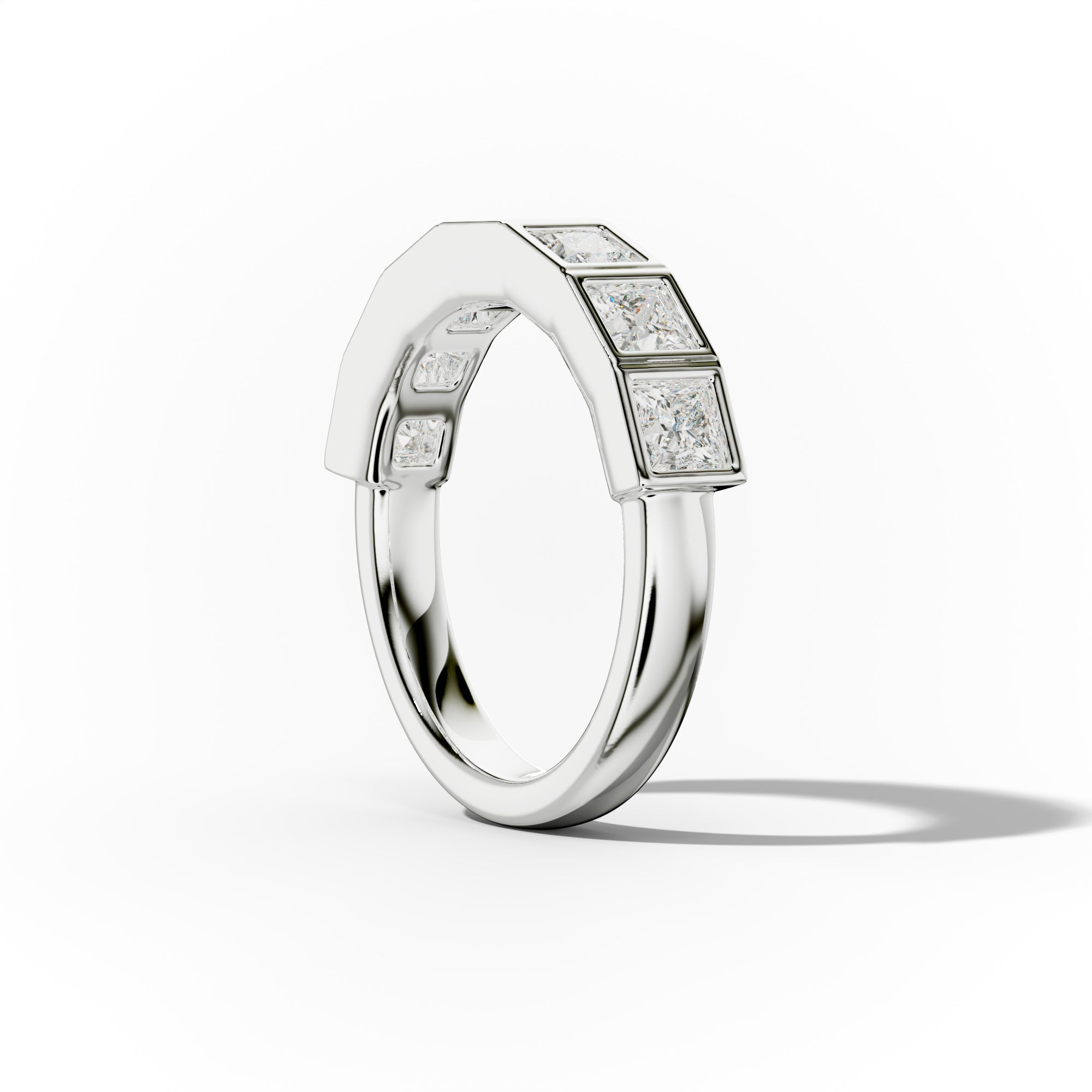 2.0 Carat Bezel Set Princess Cut Diamond Anniversary Band