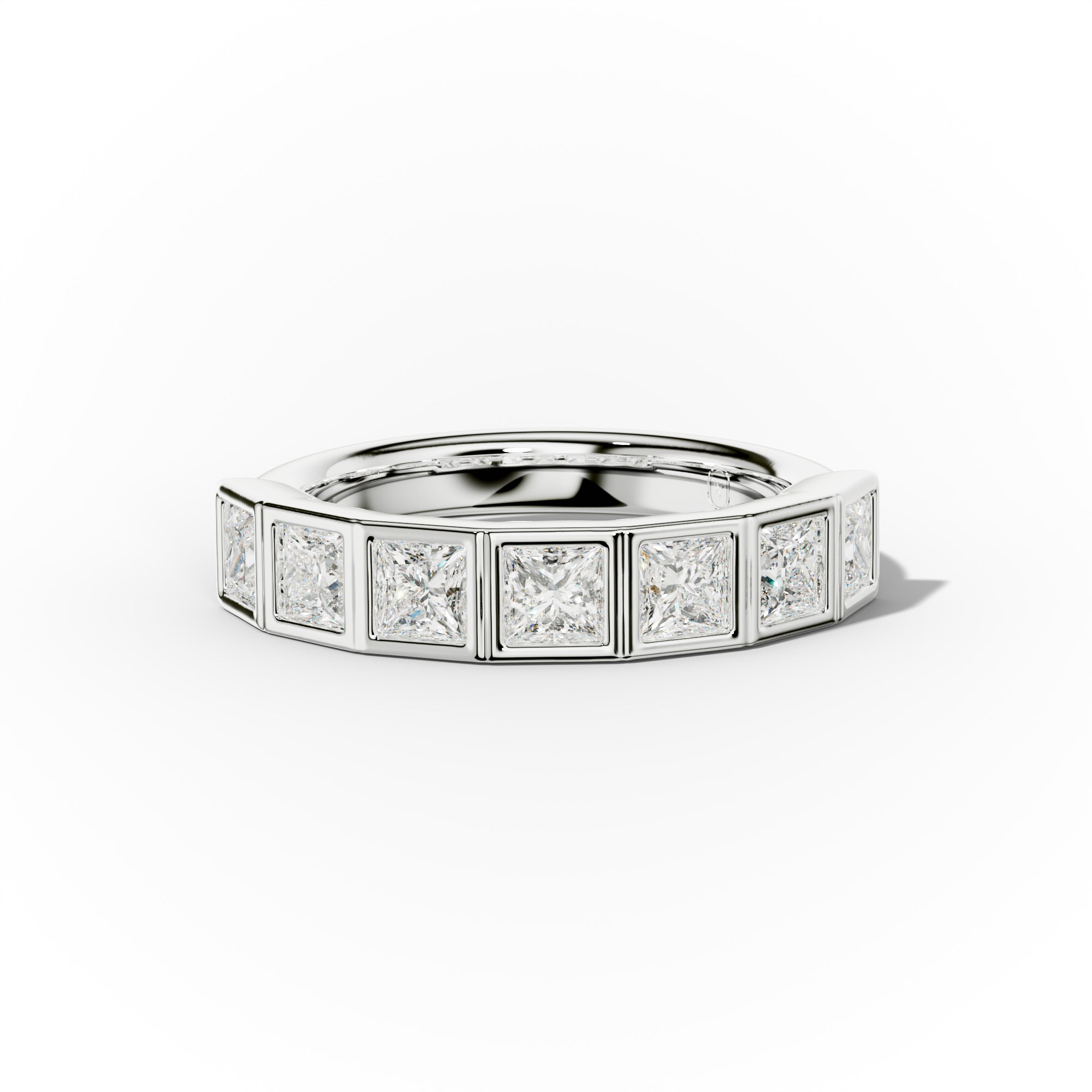 2.0 Carat Bezel Set Princess Cut Diamond Anniversary Band