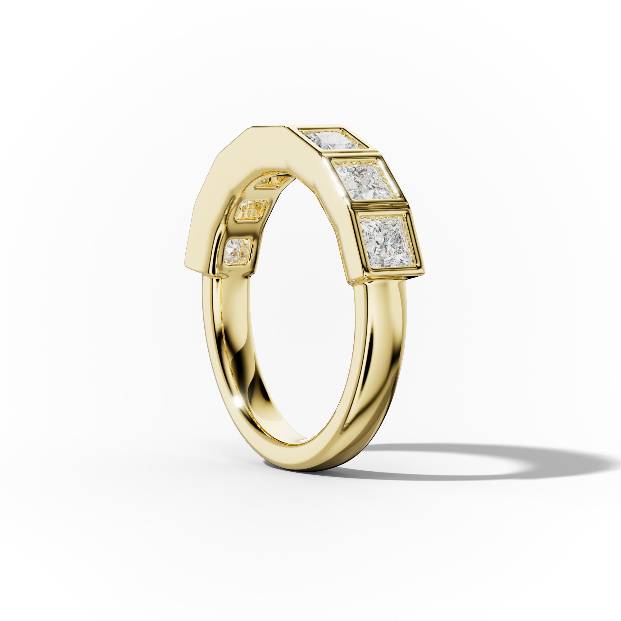 2.0 Carat Bezel Set Princess Cut Diamond Anniversary Band