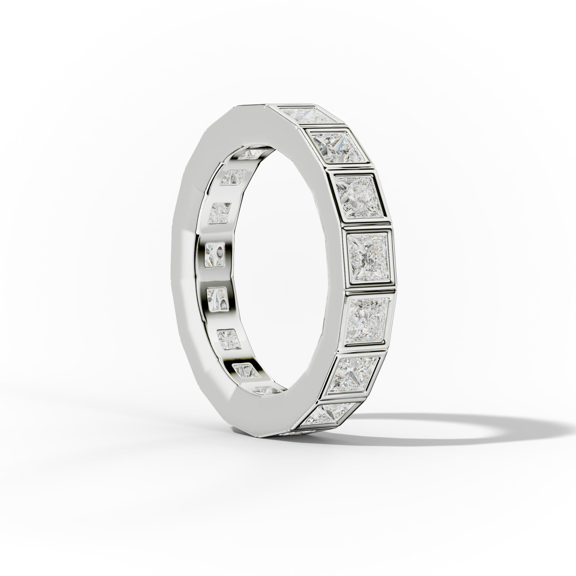 3.0 Carat Bezel Set Princess Cut Diamond Eternity Band