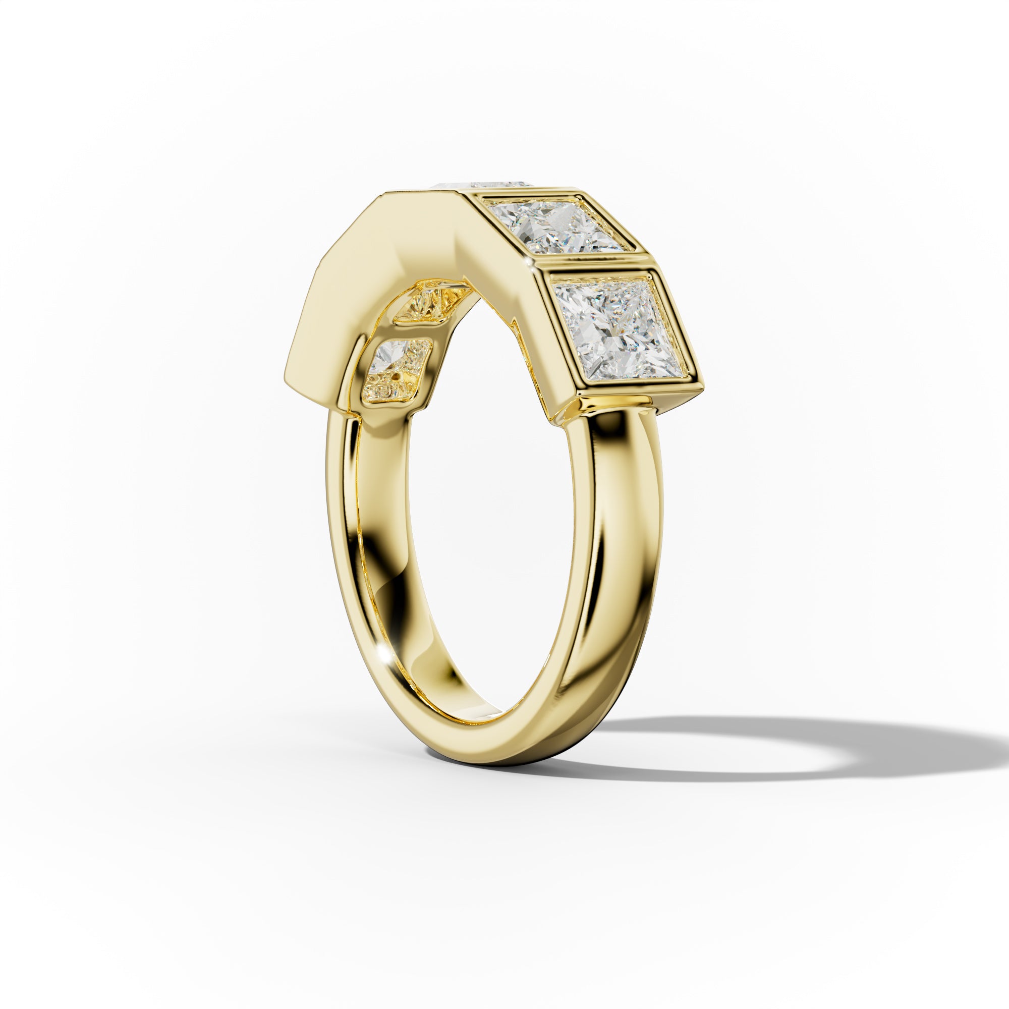 3.0 Carat Bezel Set Princess Cut Diamond Anniversary Band