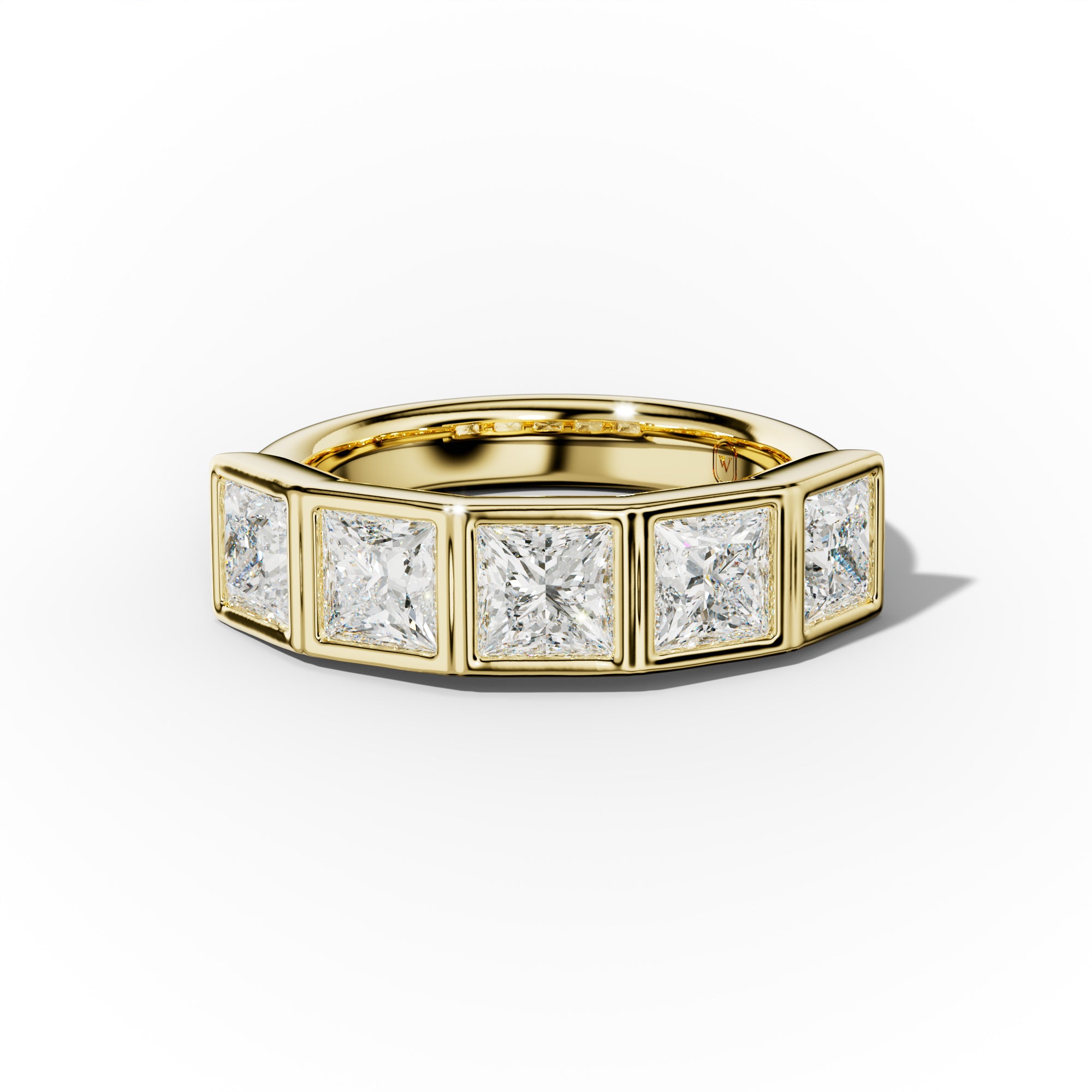 3.0 Carat Bezel Set Princess Cut Diamond Anniversary Band