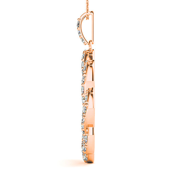 1.00 ctw Diamond Criss Cross Infinity Circle Necklace Pendant-in 14K/18K White, Yellow, Rose Gold and Platinum - Christmas Jewelry Gift -VIRABYANI