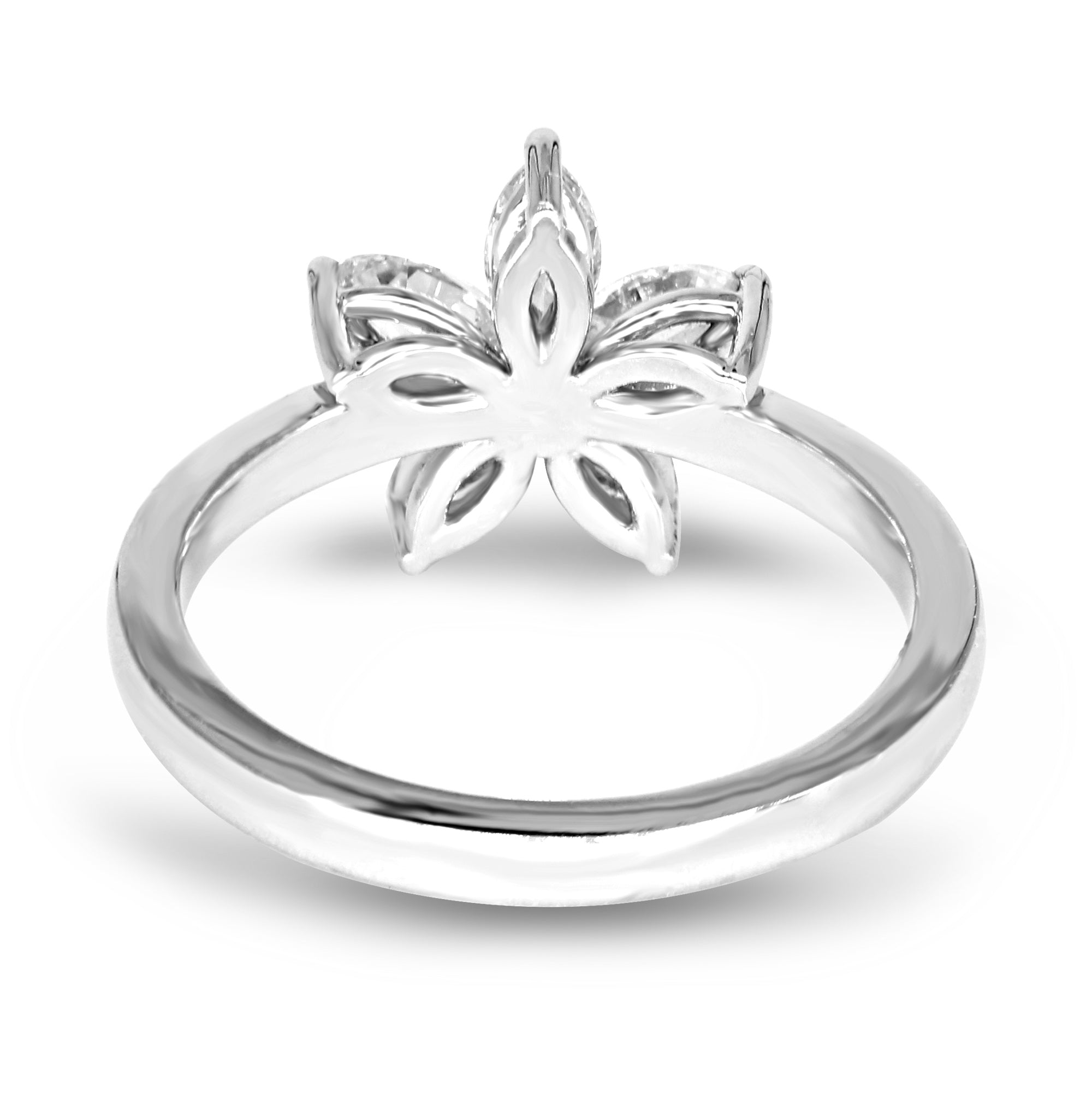 0.75 ct. Marquise Diamond Flower Ring-in 14K/18K White, Yellow, Rose Gold and Platinum - Christmas Jewelry Gift -VIRABYANI