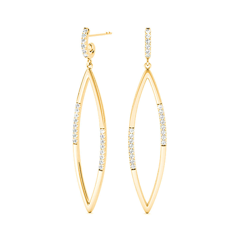 0.40 ctw Diamond Tear Drop Earrings Cocktail Style-in 14K/18K White, Yellow, Rose Gold and Platinum - Christmas Jewelry Gift -VIRABYANI