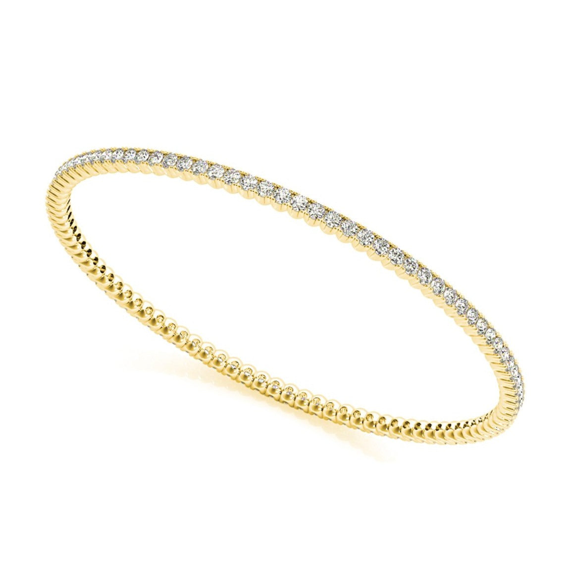 2.75 ctw Round Diamond Eternity Bangle Bracelet-in 14K/18K White, Yellow, Rose Gold and Platinum - Christmas Jewelry Gift -VIRABYANI