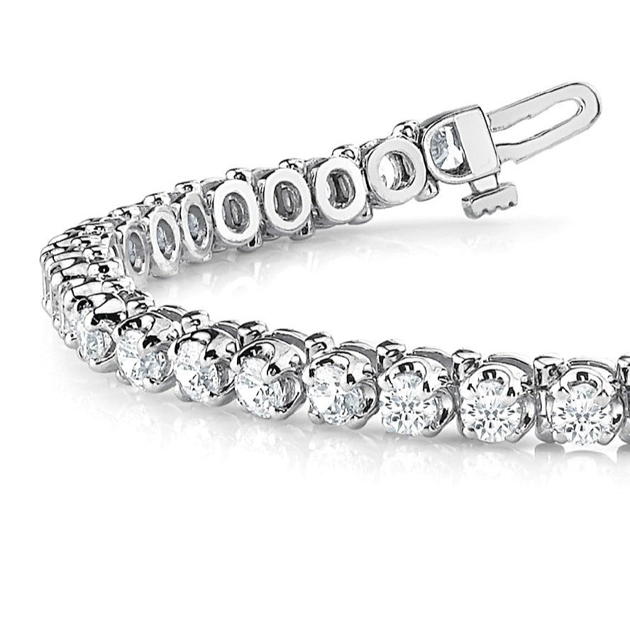 5.00 ctw Round Diamond Tennis Bracelet Four Prong Set-in 14K/18K White, Yellow, Rose Gold and Platinum - Christmas Jewelry Gift -VIRABYANI