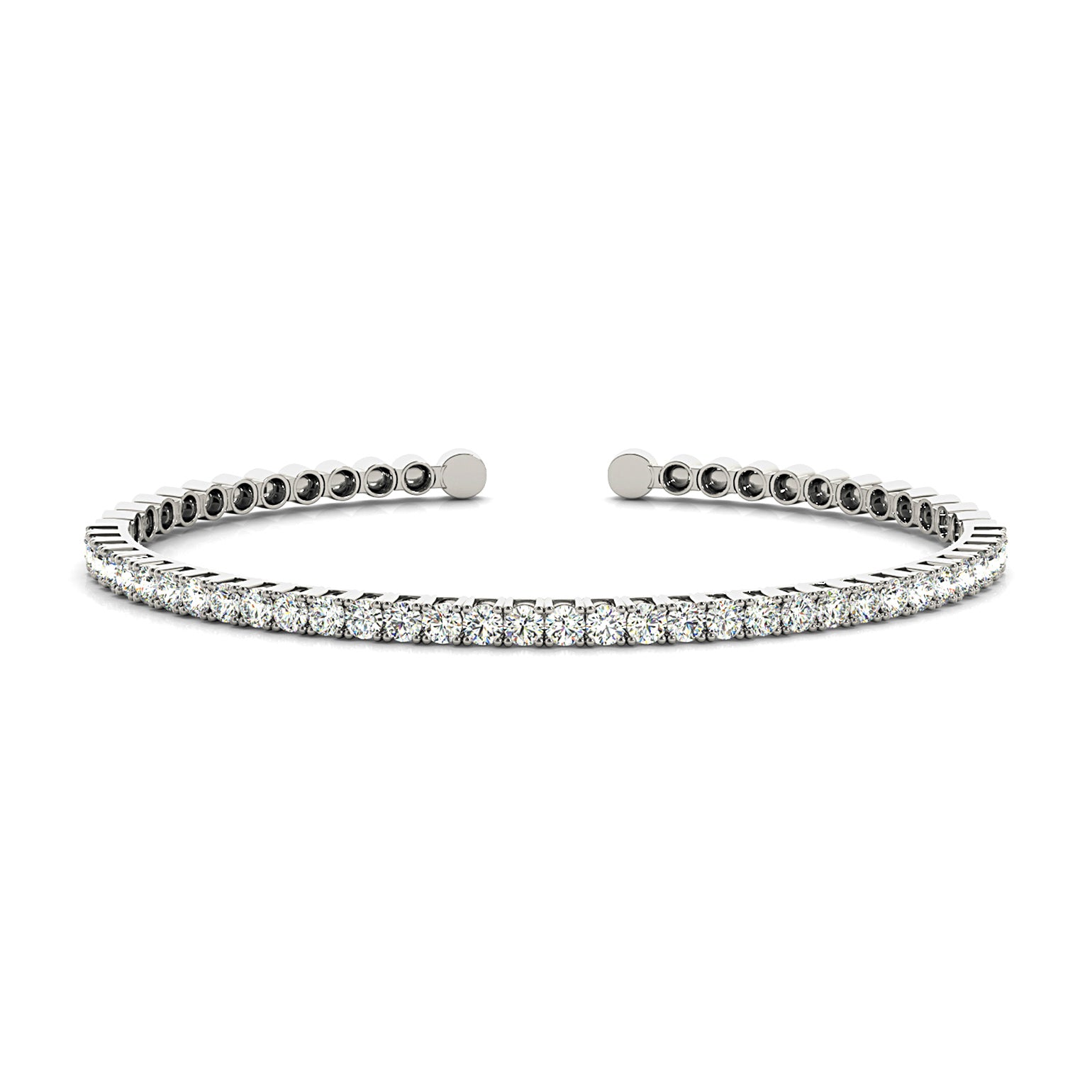 2.0 ctw Round Diamond Bangle Bracelet-in 14K/18K White, Yellow, Rose Gold and Platinum - Christmas Jewelry Gift -VIRABYANI