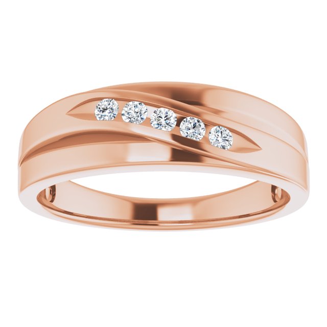 5 Stone Channel Set Diamond Men's Ring-in 14K/18K White, Yellow, Rose Gold and Platinum - Christmas Jewelry Gift -VIRABYANI