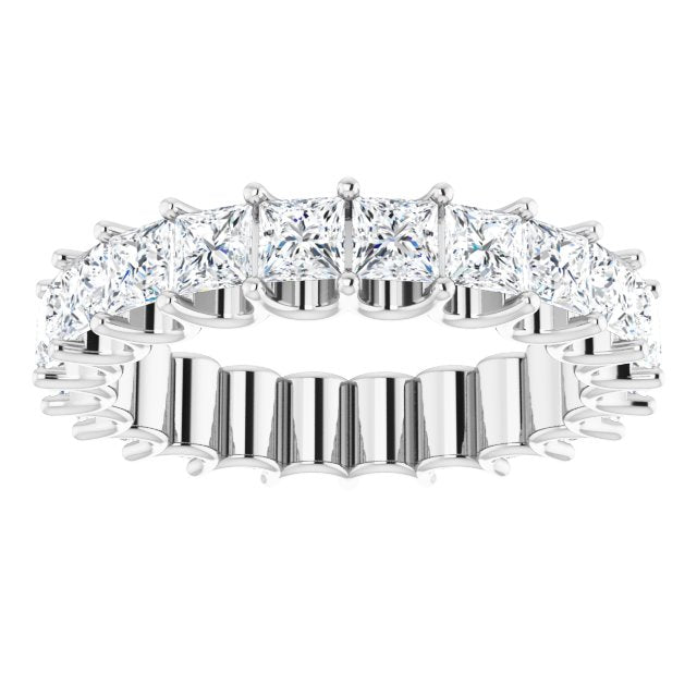 3.96 ct. Princess Diamond Eternity Band-in 14K/18K White, Yellow, Rose Gold and Platinum - Christmas Jewelry Gift -VIRABYANI