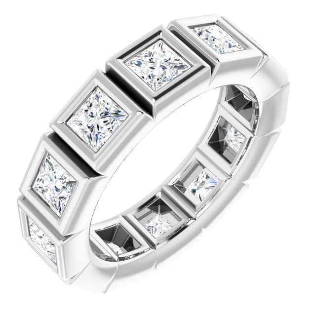 2.52 ct. Princess Diamond Eternity Band-in 14K/18K White, Yellow, Rose Gold and Platinum - Christmas Jewelry Gift -VIRABYANI