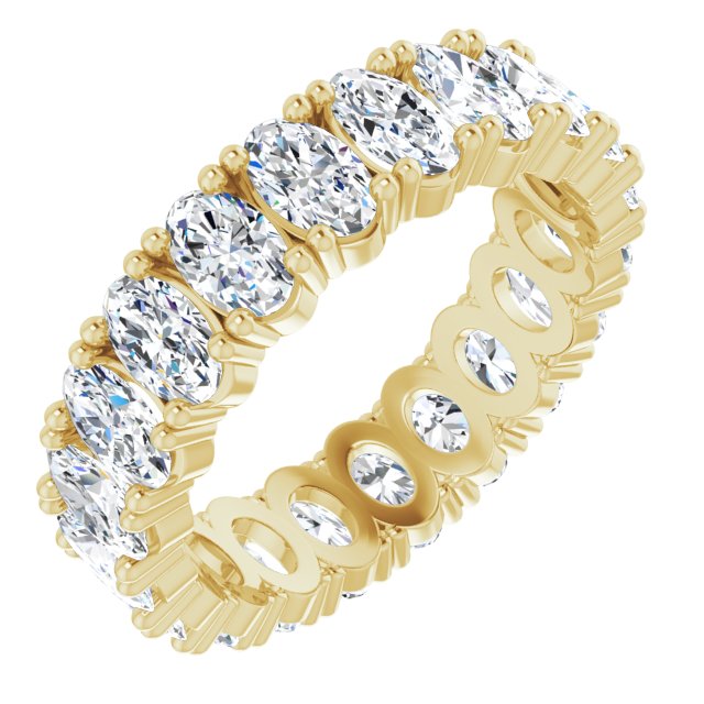 4.20 ct. Oval Diamond Eternity Band-in 14K/18K White, Yellow, Rose Gold and Platinum - Christmas Jewelry Gift -VIRABYANI