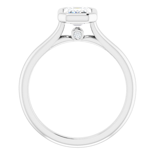 Hidden Side Diamond Bezel Set Solitaire Engagement Ring-in 14K/18K White, Yellow, Rose Gold and Platinum - Christmas Jewelry Gift -VIRABYANI