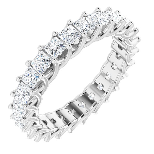 2.60 ct. Princess Diamond Eternity Band-in 14K/18K White, Yellow, Rose Gold and Platinum - Christmas Jewelry Gift -VIRABYANI