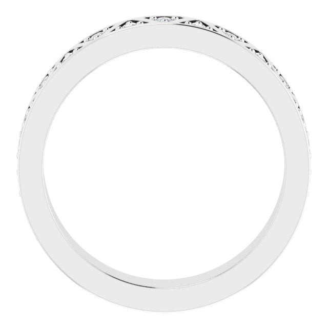 0.26 ct. Round Diamond, Filigree Design Eternity Band-in 14K/18K White, Yellow, Rose Gold and Platinum - Christmas Jewelry Gift -VIRABYANI