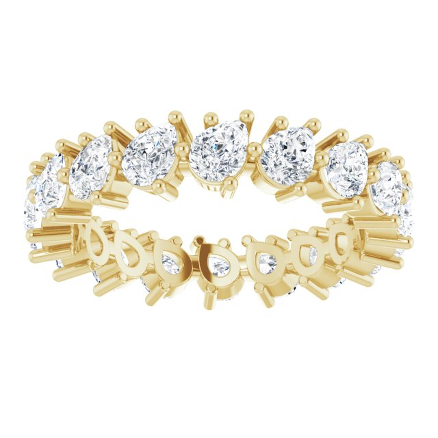 3.78 ct. Pear Diamond Eternity Band-in 14K/18K White, Yellow, Rose Gold and Platinum - Christmas Jewelry Gift -VIRABYANI