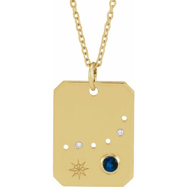 Zodiac Constellation Necklace Pendant in 14K Solid Gold-in 14K/18K White, Yellow, Rose Gold and Platinum - Christmas Jewelry Gift -VIRABYANI
