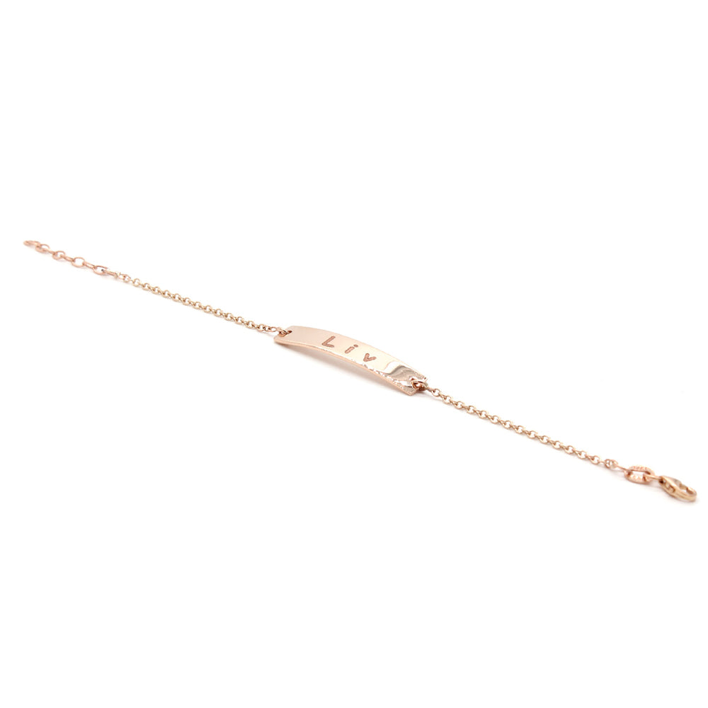 14K Solid Gold Personalized Name Baby Bracelet-in 14K/18K White, Yellow, Rose Gold and Platinum - Christmas Jewelry Gift -VIRABYANI