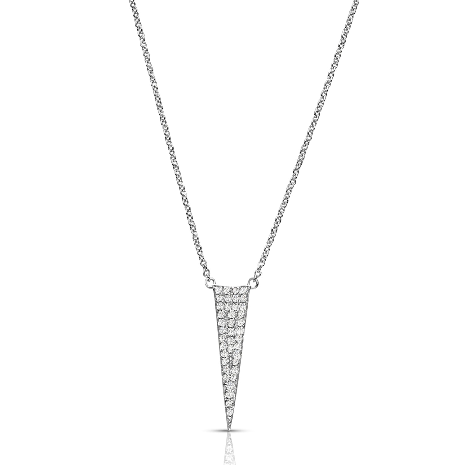 Pave Fashion 0.10 ctw Diamond Necklace Pendant-in 14K/18K White, Yellow, Rose Gold and Platinum - Christmas Jewelry Gift -VIRABYANI