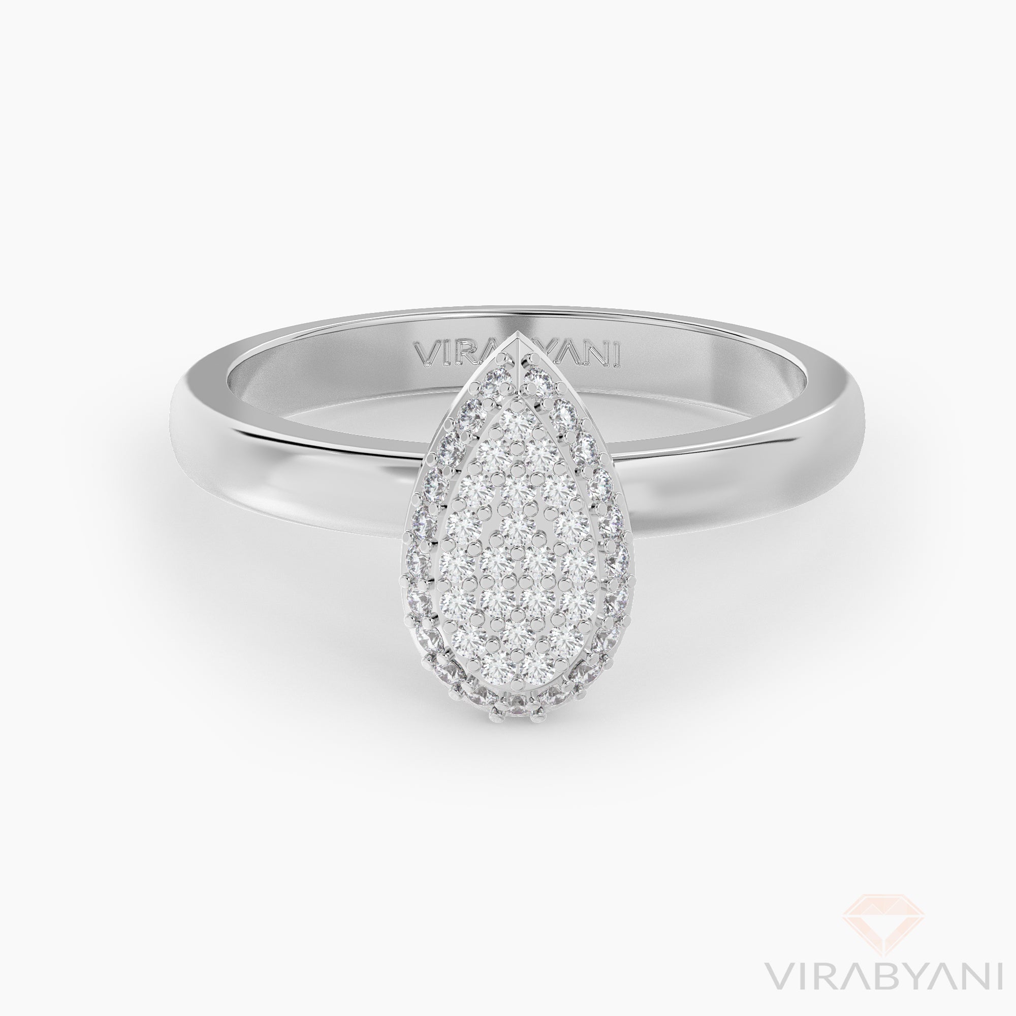 Pear Shaped AMoré Pavé Ring With 0.34ct. Diamonds