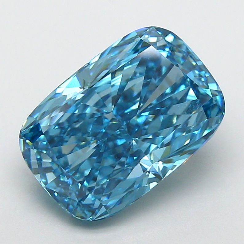 4.02 Carat Cushion Cut Fancy Blue