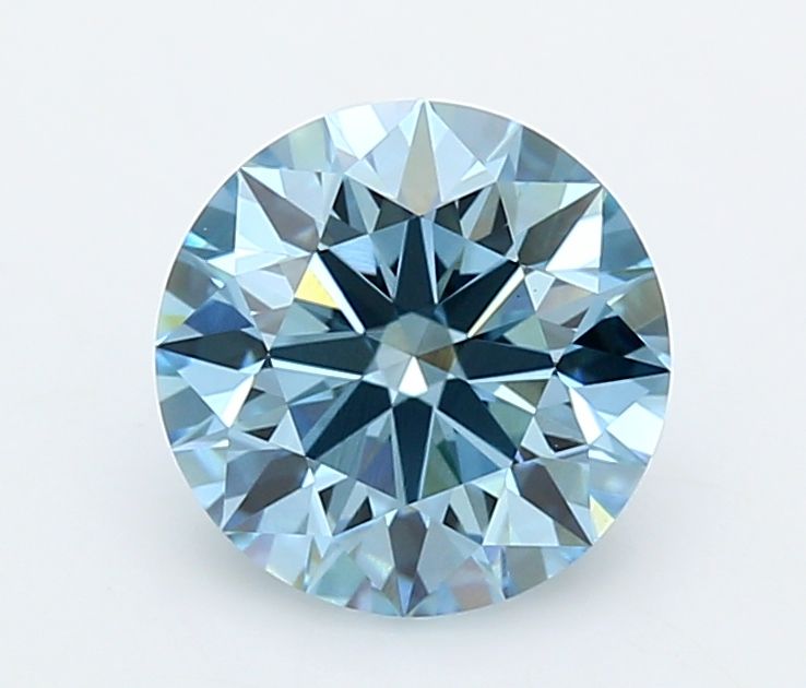 2.02 Carat Round Cut Fancy Blue