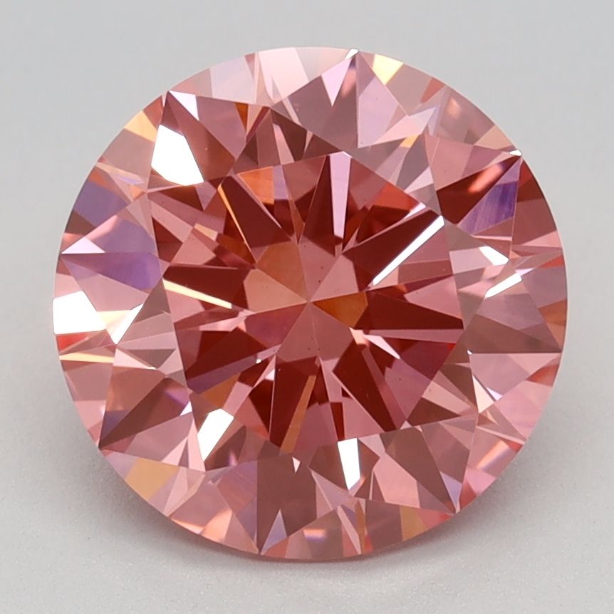 2.64 Carat Round Cut Fancy Pink