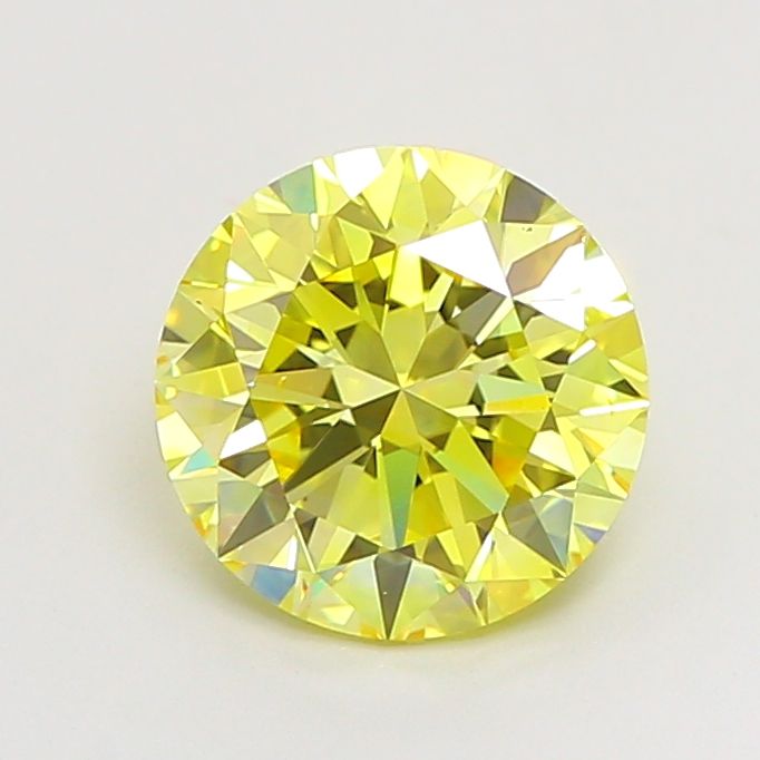 2.01 Carat Round Cut Fancy Yellow