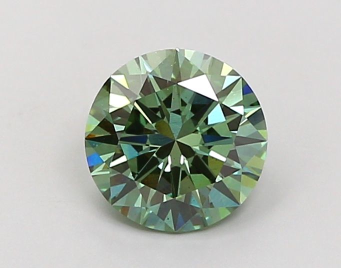 1.51 Carat Round Cut Fancy Green