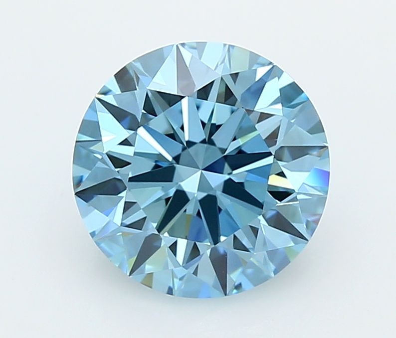 2.14 Carat Round Cut Fancy Blue
