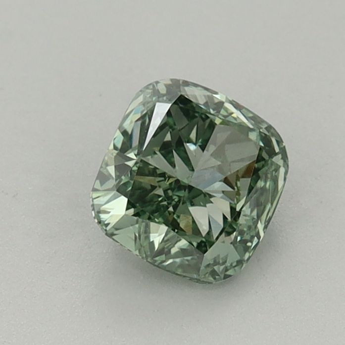 0.73 Carat Cushion Cut Fancy Green