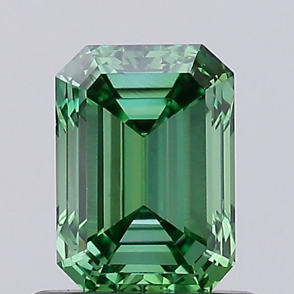 0.70 Carat Emerald Cut Fancy Green