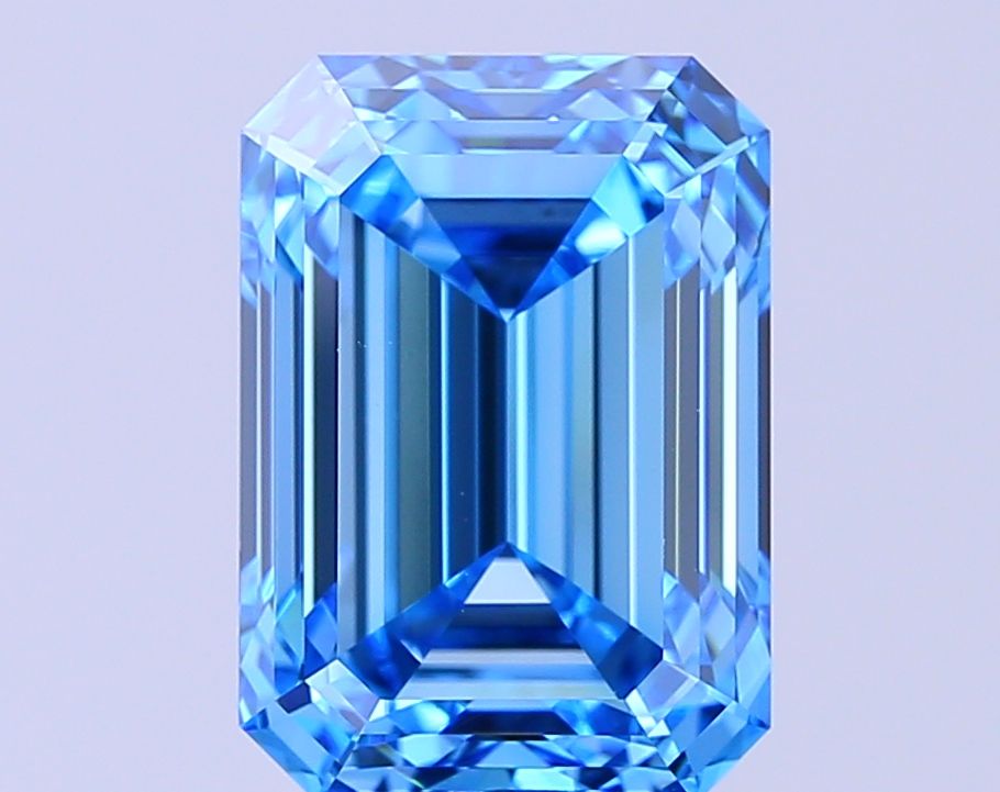 6.09 Carat Emerald Cut Fancy Blue
