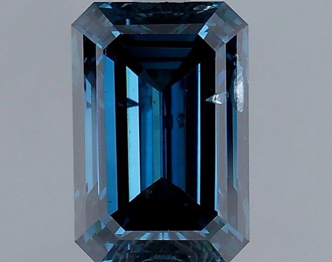 1.00 Carat Emerald Cut Fancy Blue