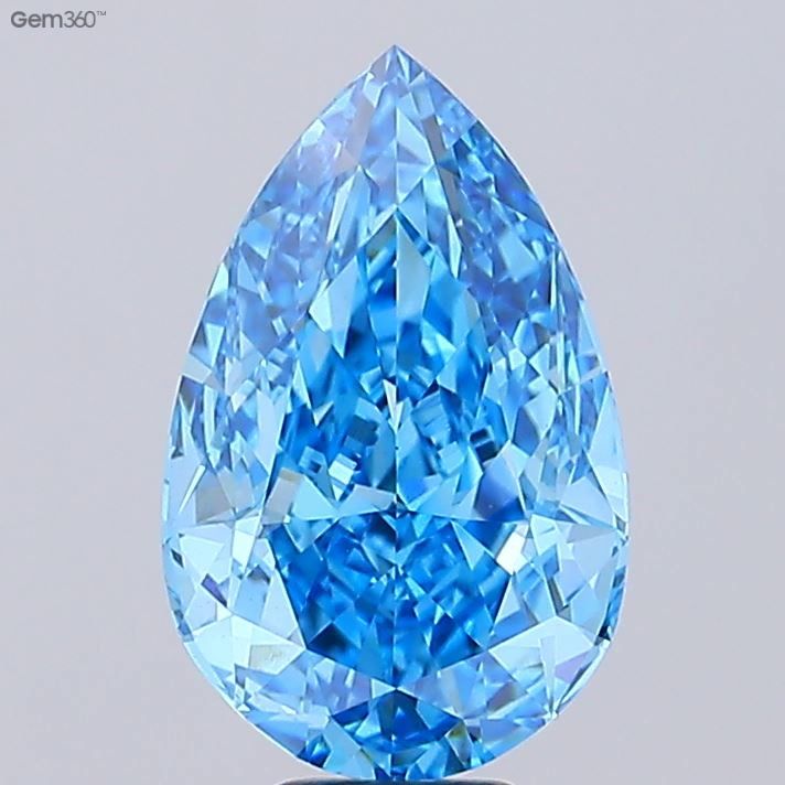 10.21 Carat Pear Cut Fancy Blue