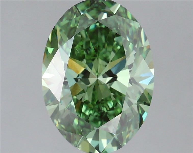 3.01 Carat Oval Cut Fancy Green