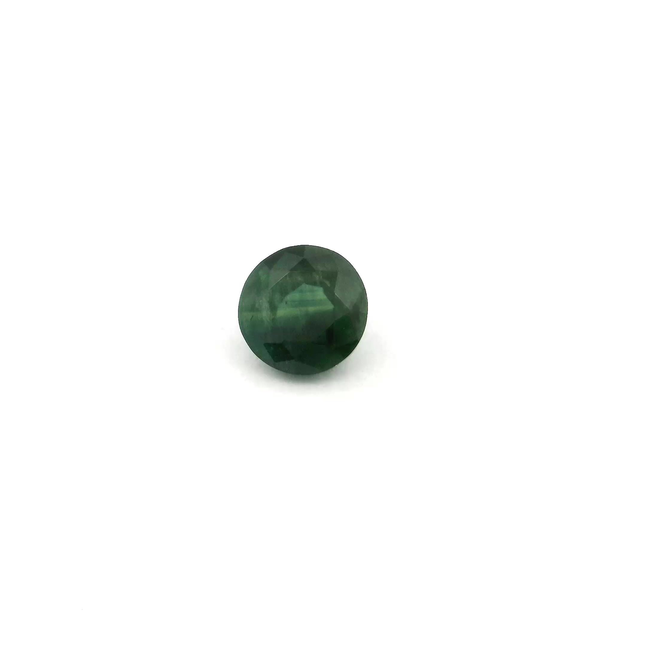 0.79 Carat Round  Cut Green Sapphire