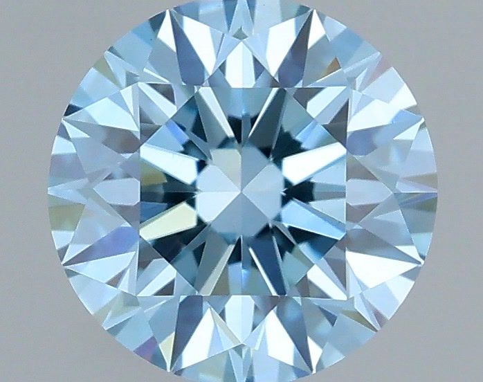0.74 Carat Round Cut Fancy Blue