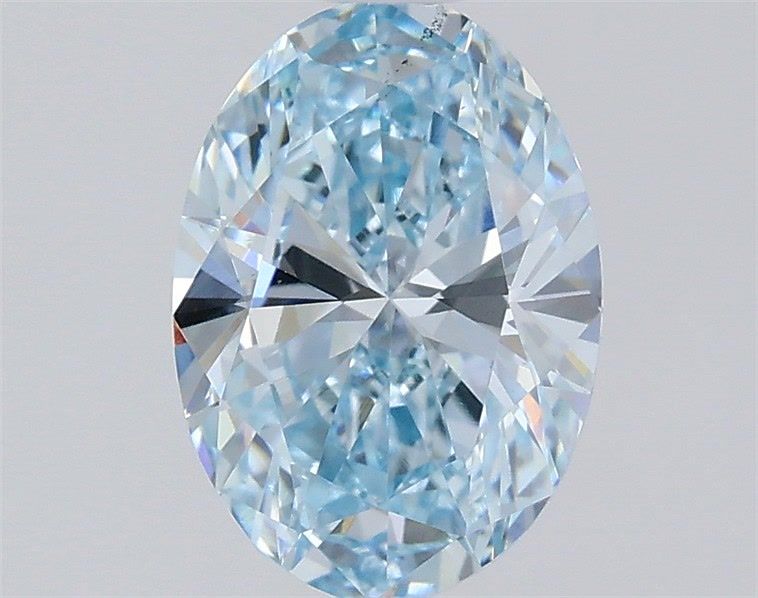 0.90 Carat Oval Cut Fancy Blue