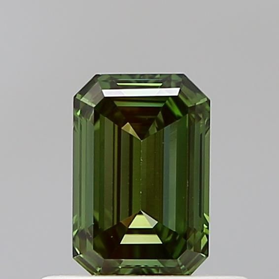 0.57 Carat Emerald Cut Fancy Green