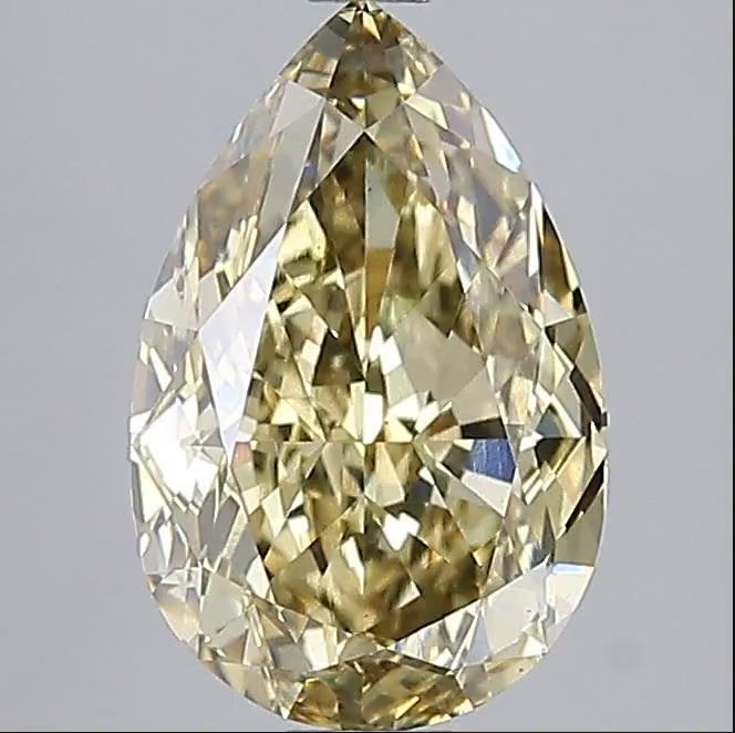 4.31 Carat Pear Cut Fancy Yellow