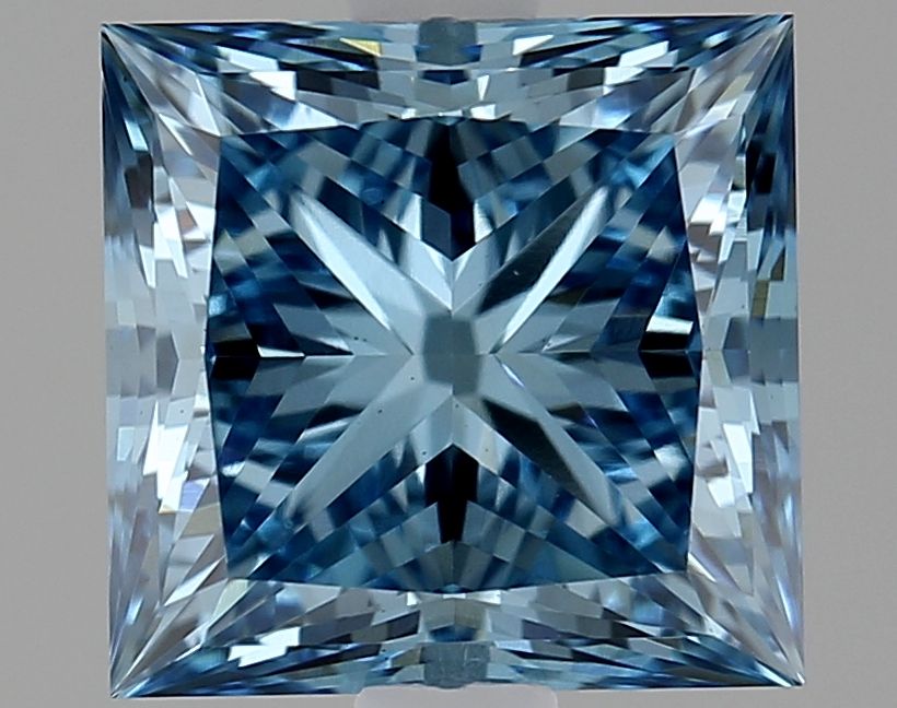 2.02 Carat Princess Cut Fancy Blue