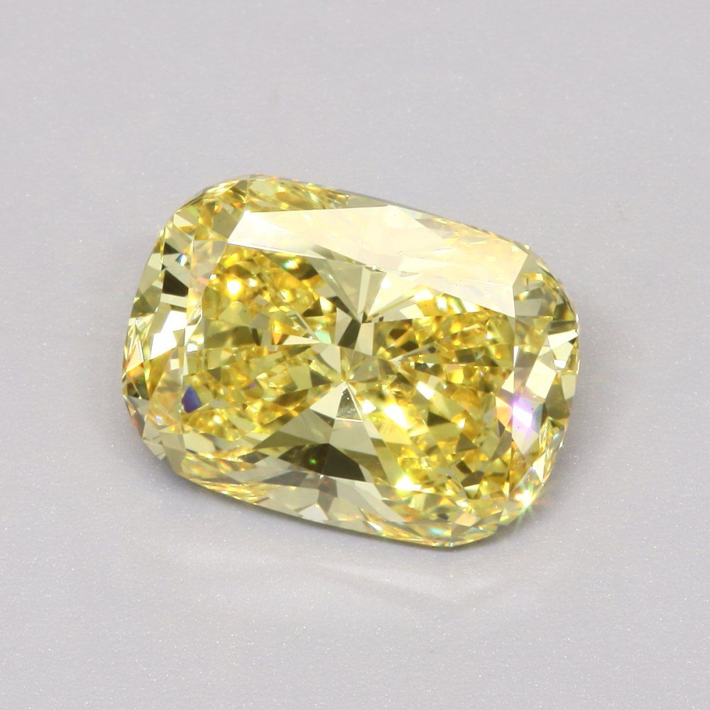 4.67 Carat Cushion Cut Fancy Yellow