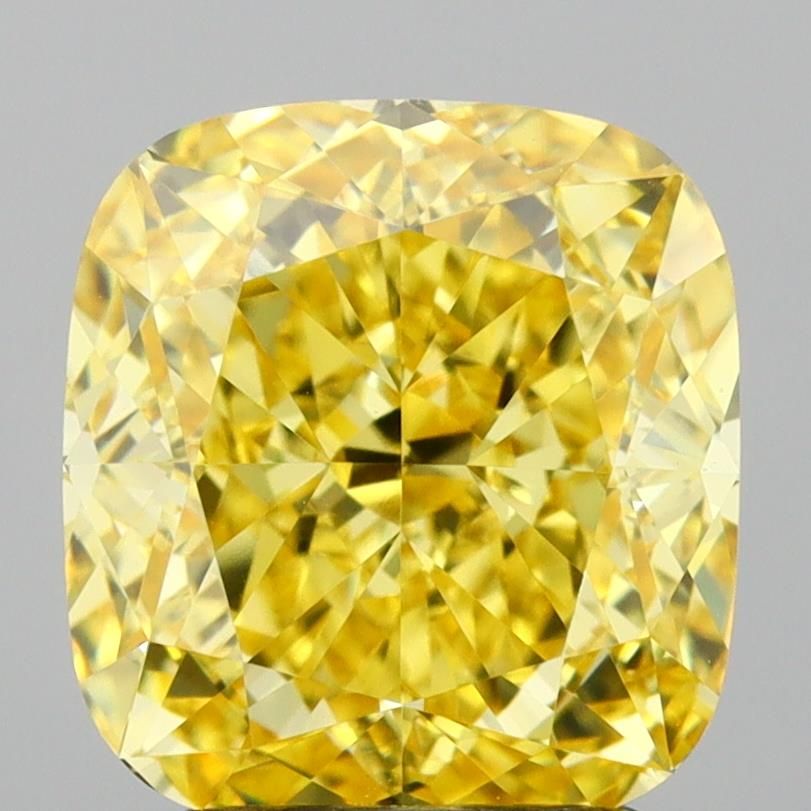 2.82 Carat Cushion Cut Fancy Yellow
