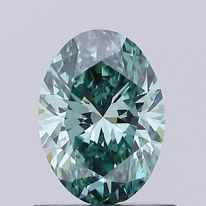0.77 Carat Oval Cut Fancy Green