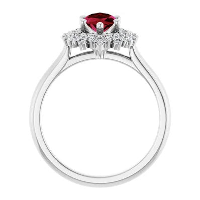 Ruby Halo Ring-VIRABYANI